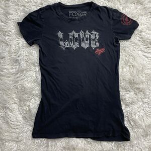 Fox Girls Racing Tshirt Black and Red Size Large